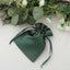 12 Pack 5"x7" Hunter Emerald Green Satin Wedding Party Favor Bags, Drawstring Pouch Gift Bags