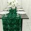 Rosette Satin 14"x108" Table Runner Hunter Emerald Green - Grandiose Design