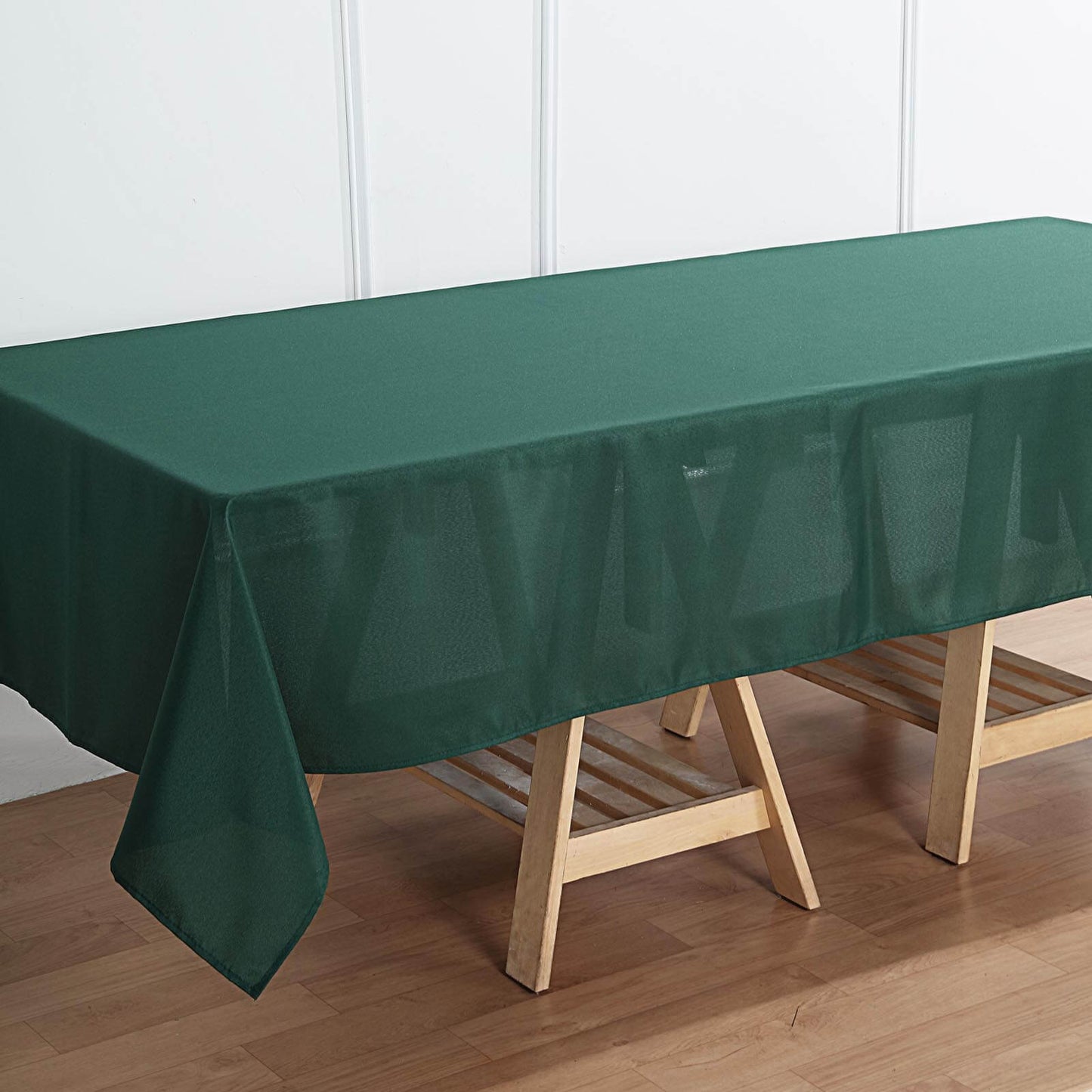 Polyester 60"x102" Rectangle Tablecloth Hunter Emerald Green - Durable and Stylish Table Cover