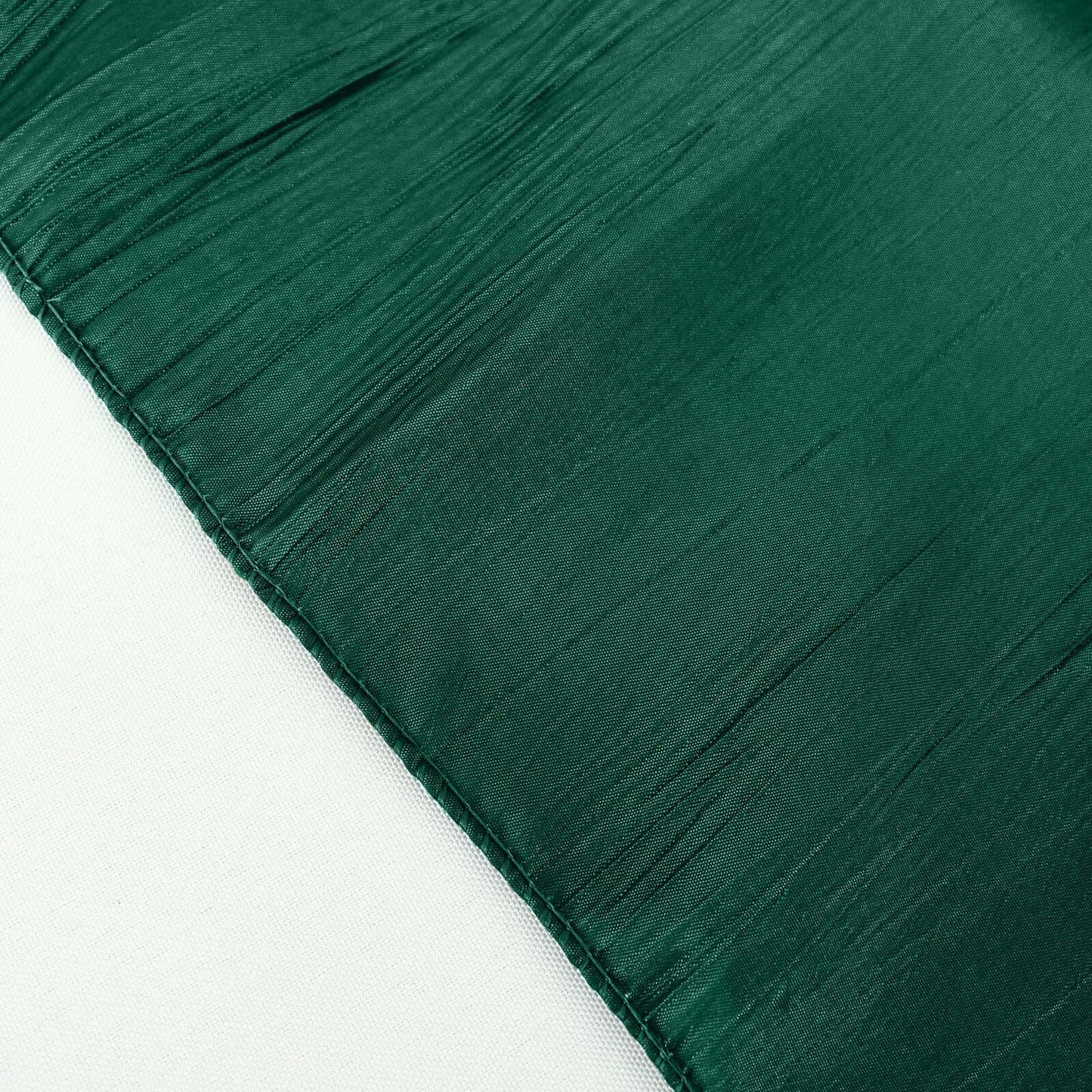Taffeta 90"x90" Table Overlay Square Tablecloth Hunter Emerald Green - Accordion Crinkle Table Cover