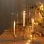 Set of 3 Clear Glass Hurricane Candle Sleeves 3.5" Wide - Chic Pillar Candle Shades Holder Table Centerpiece 15", 17", 19"