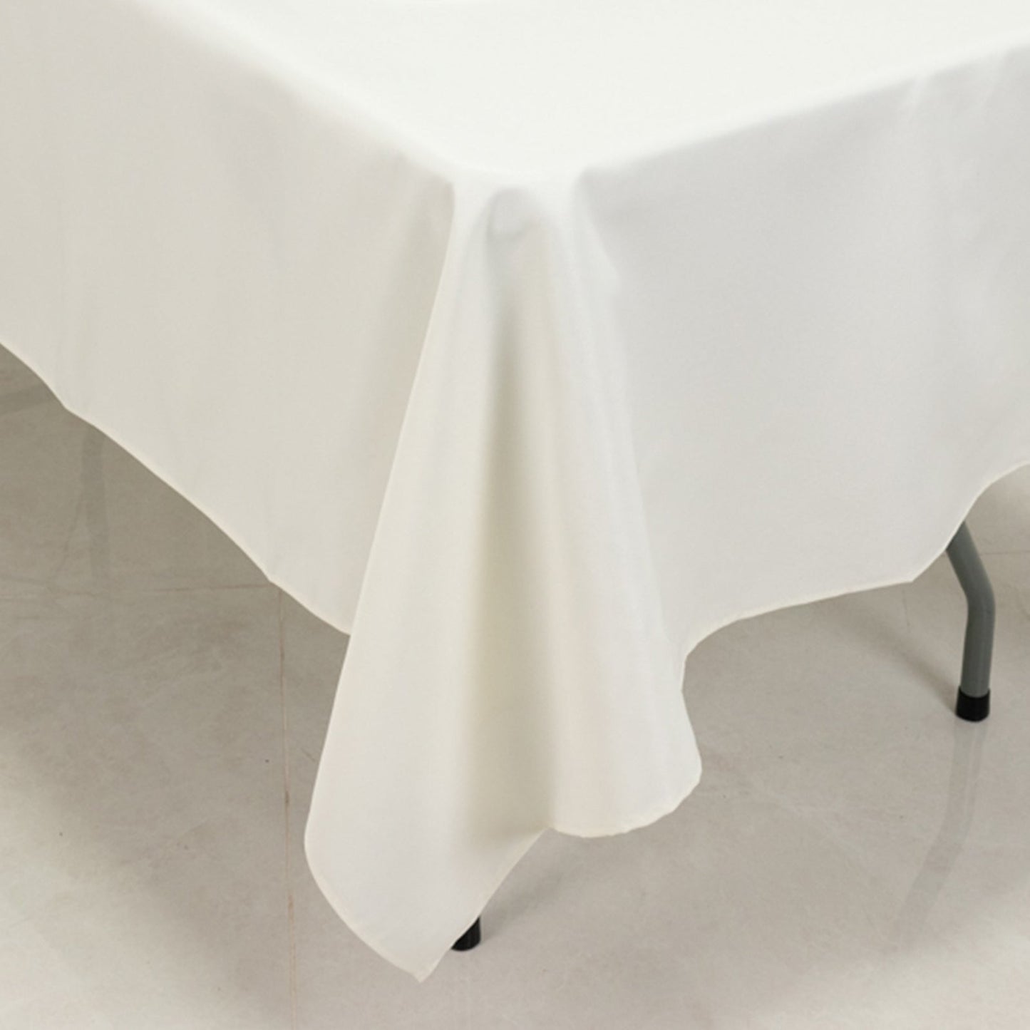 Fire Retardant Premium Polyester 60"x102" Rectangular Tablecloth Ivory - High-Performance Table Cover