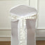 Taffeta Ribbon Sash with 4" Leaf Petal Design Ivory 50ft - Sophisticated Artificial Fabric Garland