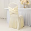 Ivory Spandex Banquet Chair Cover with Ruffle Skirt & Cross Back Sash â€“ Stretch Slipcover for Events