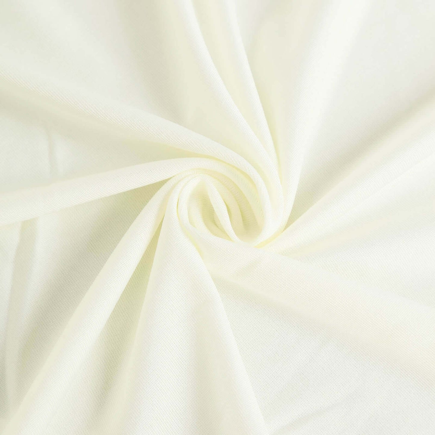 Spandex Rectangle 72"x30" Table Skirt Ivory with Wavy Skirt-Like Effect Table Cover