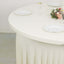 Spandex Round 6ft Table Skirt Ivory with Wavy Skirt-Like Effect Stylish Table Cover