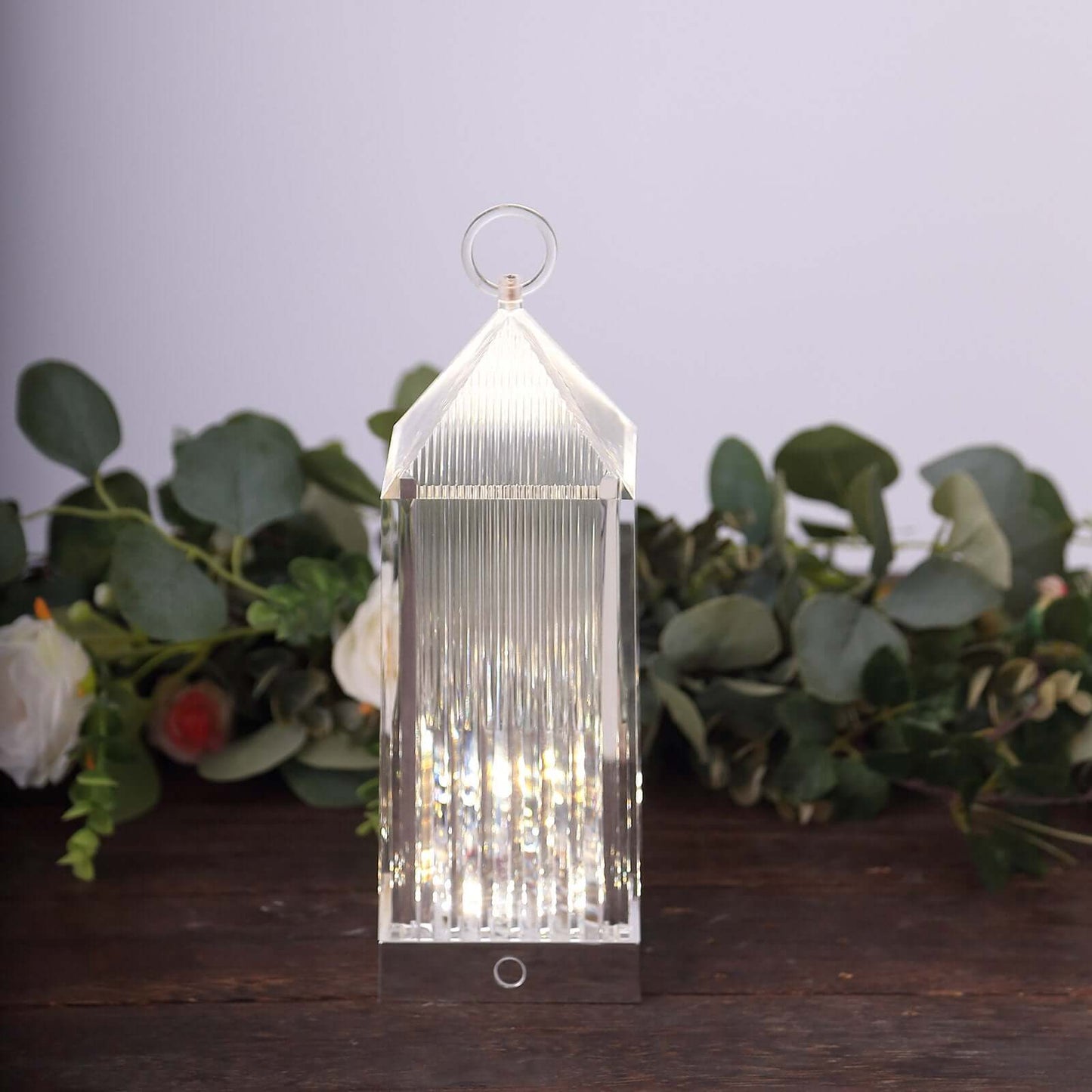 Acrylic LED Lantern Lamp Retro Lighthouse Design Rechargeable - Touch Control Crystal Decorative Night Light 11"