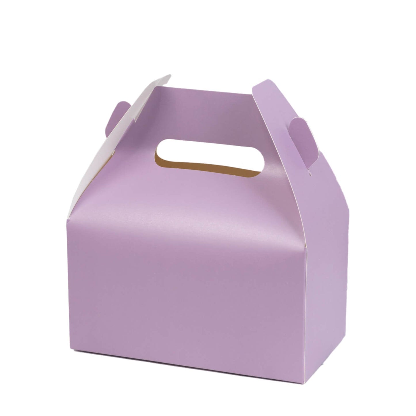 25 Pack Candy Gift Tote Gable Boxes, Matte Lavender Lilac Party Favor Treat Boxes - 6"x3.5"x7"