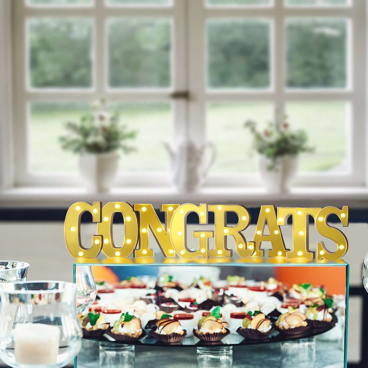 3D Marquee Letter "C" Warm White 5 LED Lights Gold - Chic Light-Up Decor for Events 6"