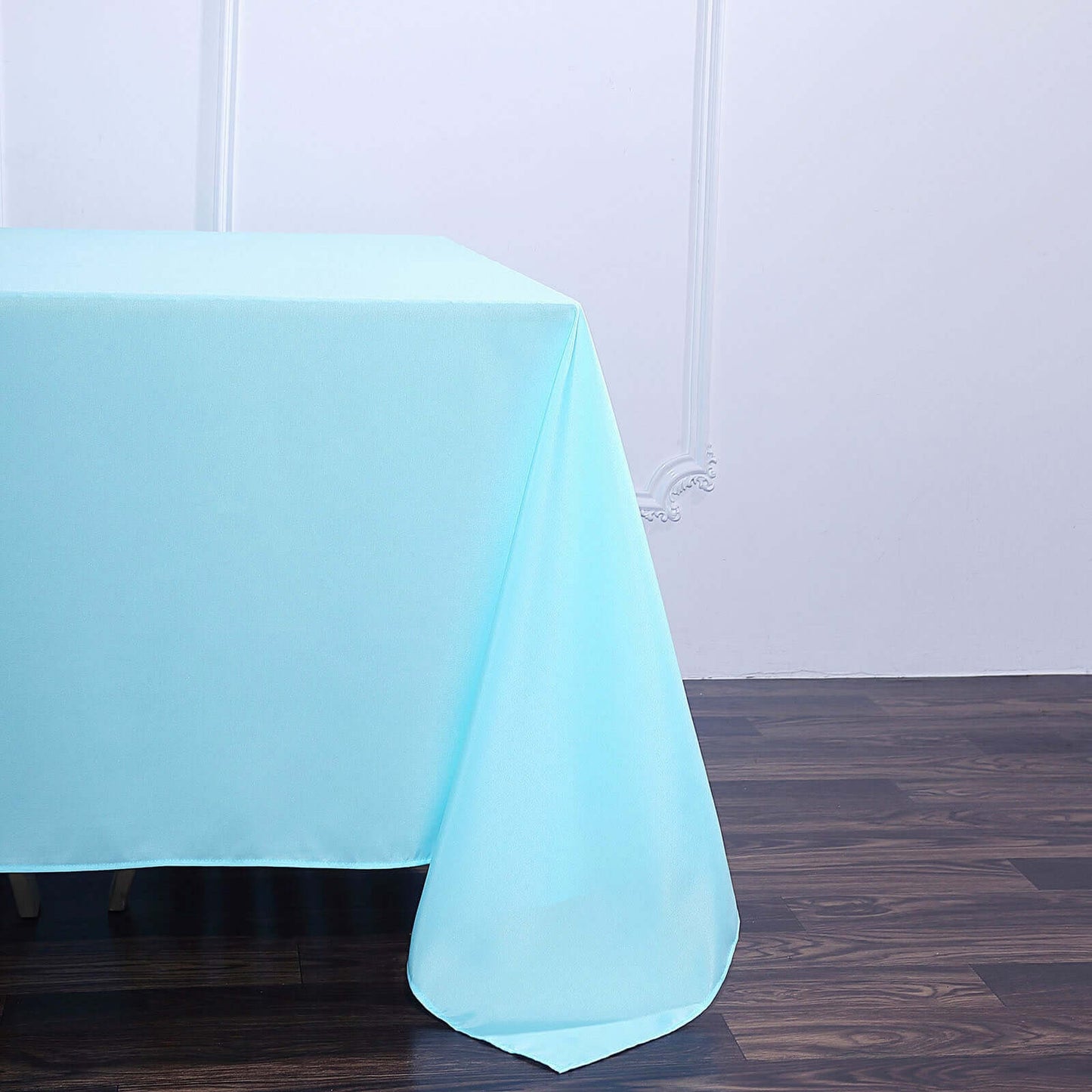 Polyester Square 90"x90" Tablecloth Light Blue - Wrinkle-Resistant & Durable Table Cover