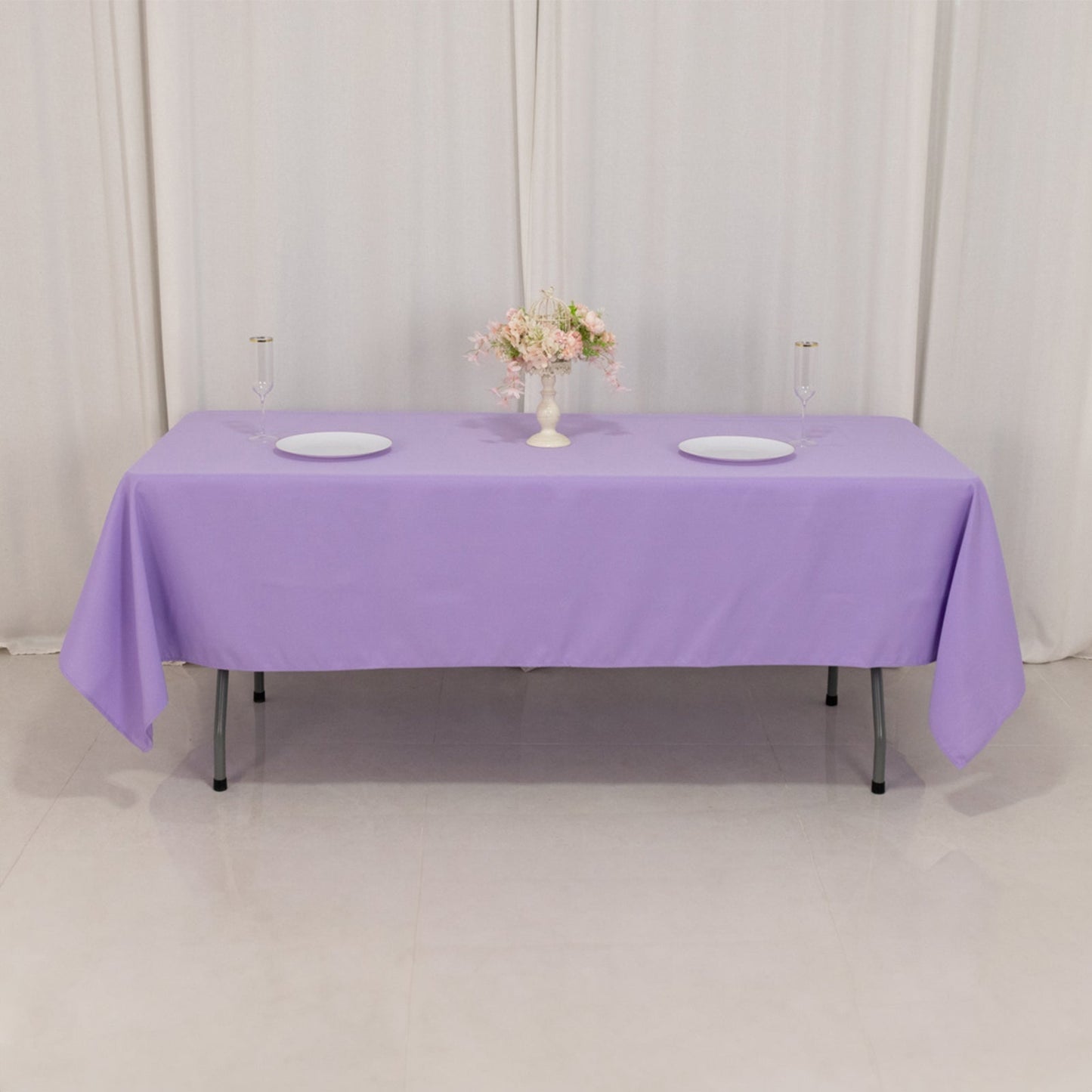 Premium Polyester 60"x102" Rectangle Tablecloth Lavender Lilac - Durable 220GSM Wrinkle-Resistant Table Cover