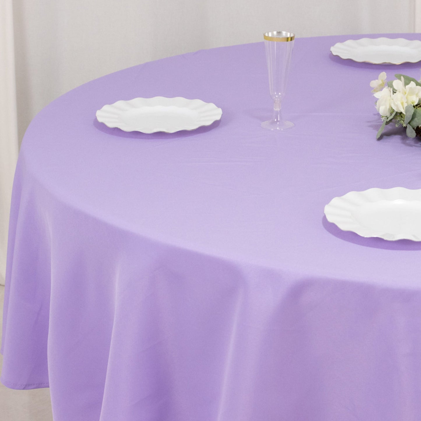 Premium Polyester 90" Round Tablecloth Lavender Lilac - Stain and Wrinkle-Resistant Design with 220GSM Thickness Table Cover