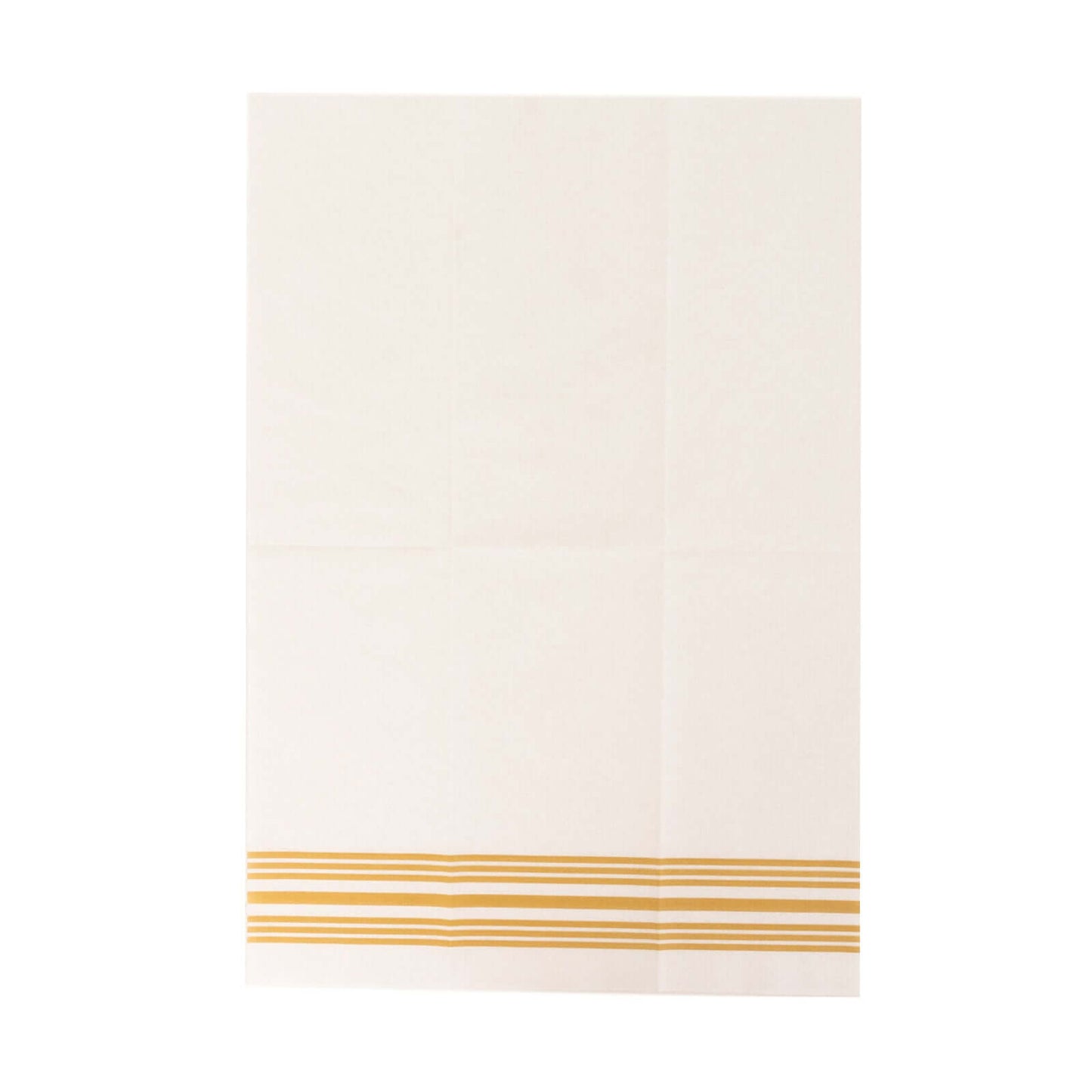 20 Pack Linen-Like Paper 8"x4" Napkins White With Gold Lines - Soft Hygienic Airlaid Guest Towels
