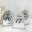 Silver Mirror Arch Acrylic Table Numbers (11-20) - 6"x7" Wedding Reception Signs with Black Print & Stands