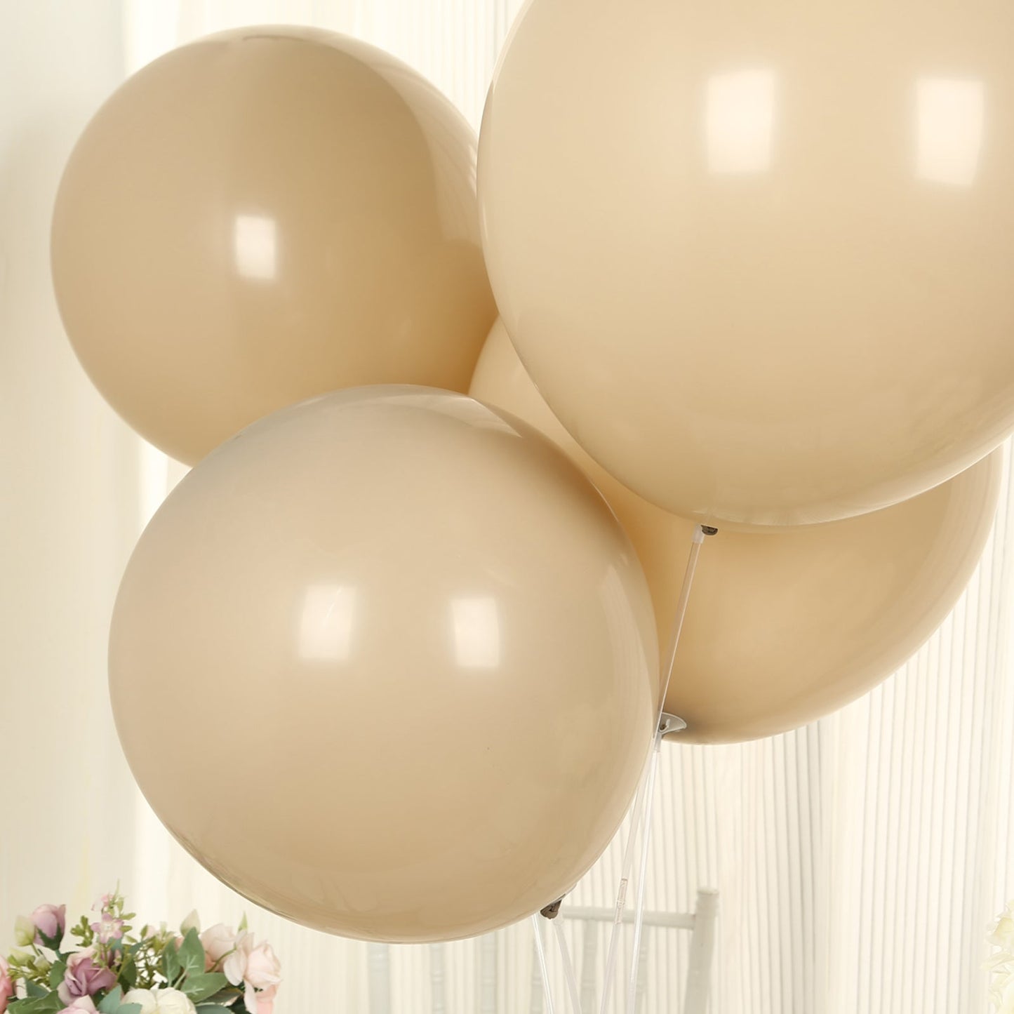 10 Pack Matte Pastel Taupe Biodegradable Balloons 18", Round Eco-friendly Thick Latex Party Balloons
