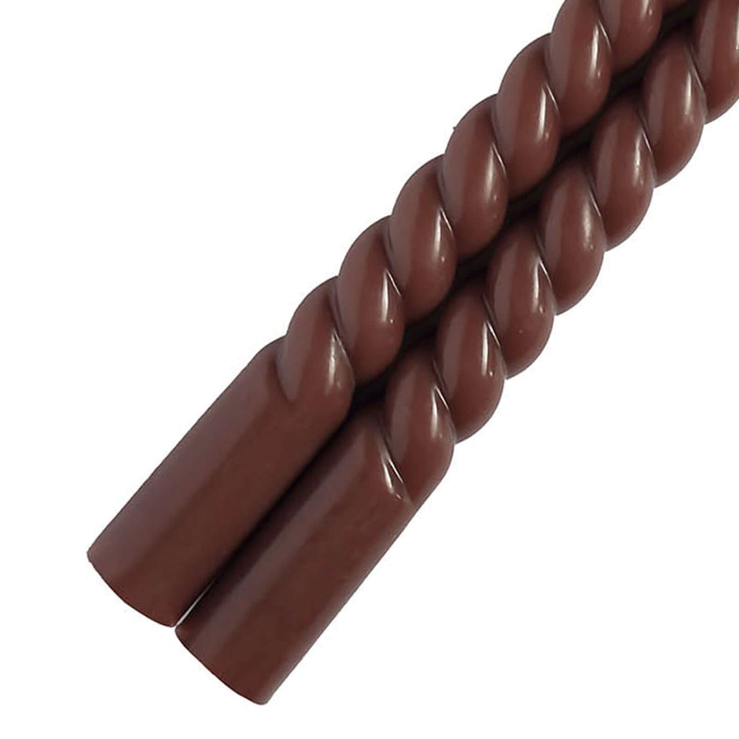 12-Pack Taper Candles Spiral Long Burn Wick Design Mocha Brown - Premium Unscented Wax Dinner Candle Sticks 11"