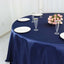 Satin 132" Round Tablecloth Navy Blue - Stylish Seamless Table Cover