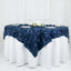 Taffeta 72"x72" Table Overlay Square Tablecloth Navy Blue - 3D Leaf Petal Table Cover