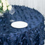 Taffeta 132" Round Tablecloth Navy Blue | 3D Leaf Petal Design Seamless Table Cover