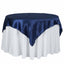 Satin 72"x72" Table Overlay Square Tablecloth Navy Blue - Smooth Finish Table Cover