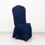 Spandex Chair Cover with Ruffle Pleated Skirt for Banquet Chairs Navy Blue - 1-Piece Stretch Fitted Slipcover