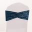 5 Pack Premium Crushed Velvet Chair Sashes Navy Blue Ruffle Style - Textured Chair Bands for Stunning Event Decor