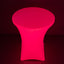 Glow Neon Fuchsia Fitted Spandex Cocktail Tablecloth â€“ 30" Round, Wrinkle-Free Cover