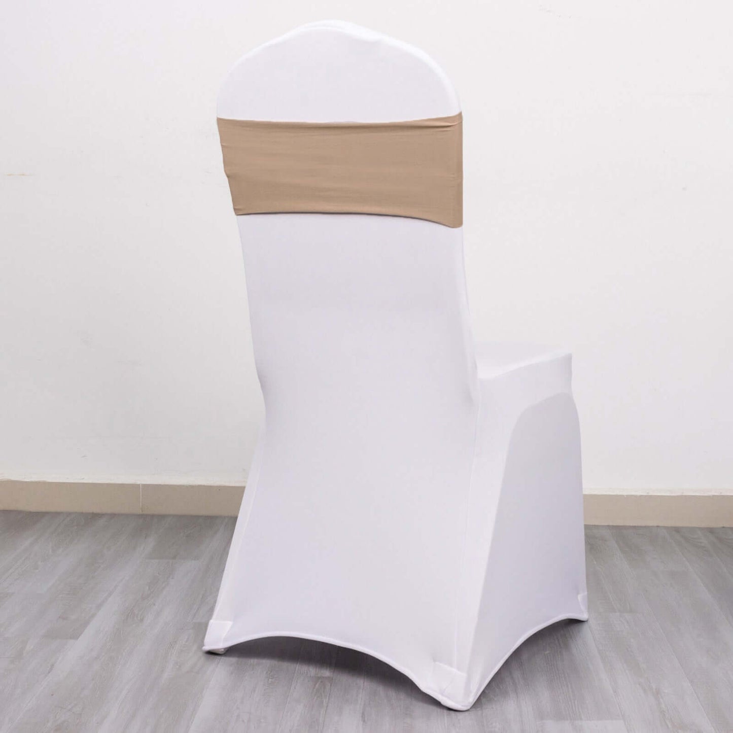 5 Pack Stretch Spandex Chair Sashes Nude - Fitted Finish Two Ply Heavy Duty Chair Bands 5"x12"