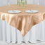 Satin 72"x72" Table Overlay Square Tablecloth Nude - Smooth Finish Table Cover