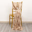 5 Pack Chiffon Satin Chair Sashes Nude - Easy to Install Ruffled Curly Willow