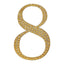 Decorative Rhinestone Number "8" Stickers, Glitter Adhesive Craft Numbers Gold DIY Sparkle Embellishments 4"