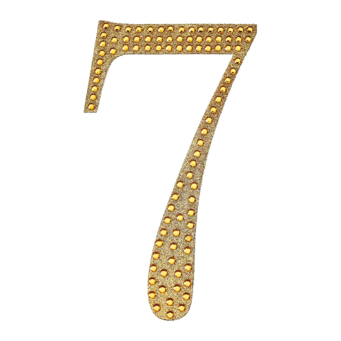 Decorative Rhinestone Number "7" Stickers, Glitter Adhesive Craft Numbers Gold DIY Sparkle Embellishments 4"