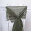 5 Pack Chiffon Chair Sashes Olive Green - Soft & Lightweight Designer Chair Bows 22"x78"