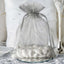 10 Pack 5"x7" Silver Organza Drawstring Wedding Party Favor Gift Bags