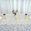 Polyester 60"x102" Rectangle Tablecloth White with Gold Foil Geometric Pattern - Wrinkle-Resistant and Durable Table Cover for Weddings & Events