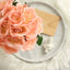 12" Peach Artificial Velvet-Like Fabric Rose Flower Bouquet Bush
