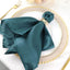 5 Pack Satin 20"x20" Napkins Peacock Teal - Luxurious Shine & Smooth Dinner Napkins