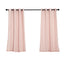2 Pack Handmade Blush Faux Linen Curtains 52"x64", Curtain Panels With Chrome Grommets -