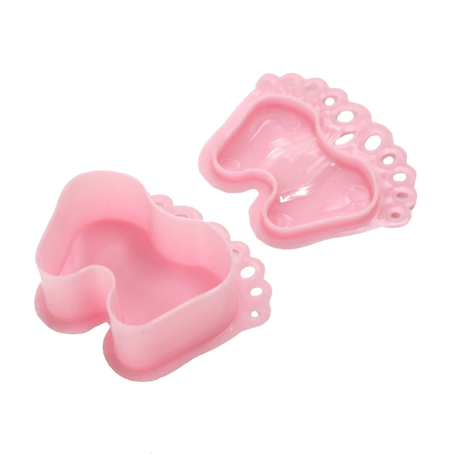 12-Pack Fillable Mini Candy Container in Baby Feet Style Pink - Unique Candy Treat Favor Boxes for Baby Shower 3.5"