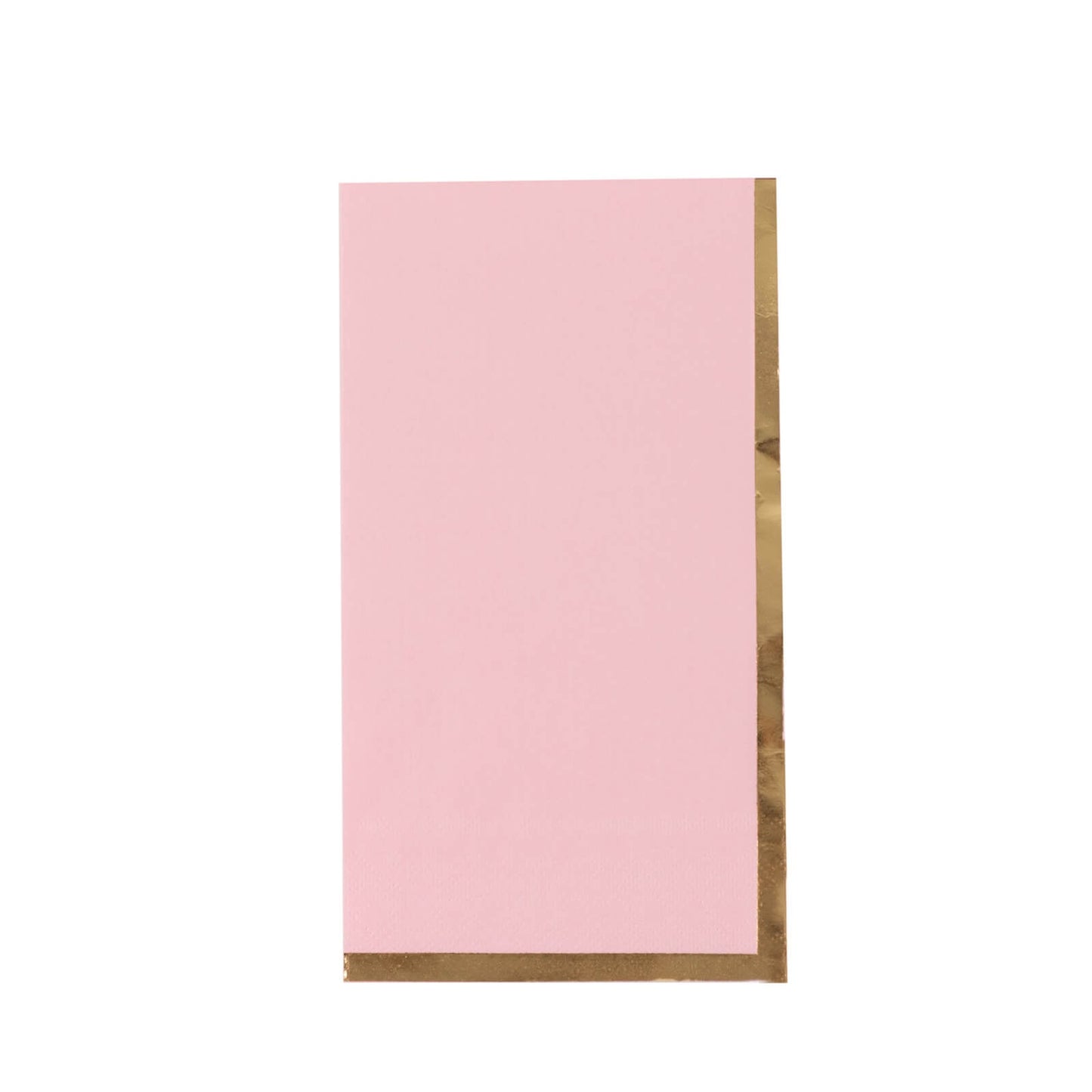 50-Pack Paper Dinner Napkins Pink with Gold Foil Edge 2 Ply - Stylish Disposable Napkins