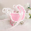 25 Pack Pink Baby Paper Stroller Party Favor Gift Boxes, Cardstock Carriage Candy Boxes with Ribbon Ties - 4.5"x2"x4"