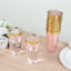 12-Pack Plastic Party Cups Transparent Blush with Gold Rim - Durable Disposable Tumblers for Drinks 17oz 5.5"