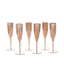6-Pack Plastic Champagne Flutes in Metallic Rose Gold - Classy Disposable Champagne Glasses for Toasting & Cocktail Parties 5oz