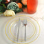 10-Pack Plastic Dinner Plates Clear with TrÃ¨s Chic Gold Rim - Perfect Disposable Party Plates 10"