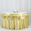 Satin 14ft Table Skirt Champagne - Pleated Double Drape Table Cover