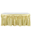 Satin 14ft Table Skirt Champagne - Pleated Double Drape Table Cover