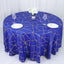 Polyester 120" Round Tablecloth Royal Blue with Gold Foil Geometric Pattern Wrinkle-Resistant Seamless Table Cover