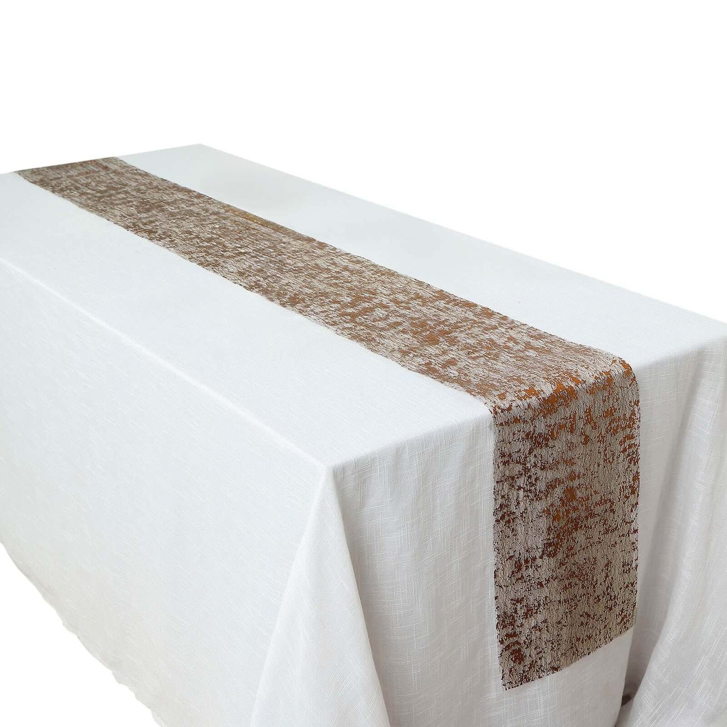 Mesh Polyester 108" Table Runner Roll Metallic Bronze - Distressed Foil Look Disposable Table Decor
