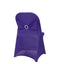 Stretch Spandex Chair Cover Purple for Folding Chairs - Secure Fit Slipcover with Silver Rhinestone Buckled Sash Band