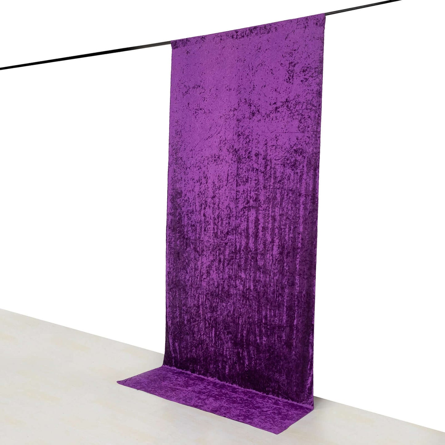 Purple Crushed Velvet Backdrop Curtain â€“ 5ft x 12ft Event Drape with Rod Pocket, Privacy Panel for Photo Booths & Events